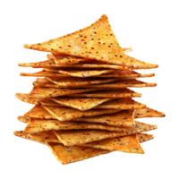 3d Renderização do uma picante triangular salgadinhos em transparente fundo png