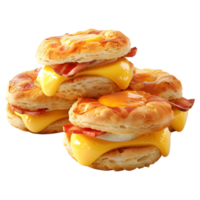 3D Rendering of a Burger Filled With Eggs on Transparent Background png