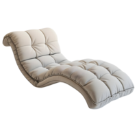 Black Leather Chaise on Transparent background png
