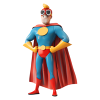 3D Rendering of a Cartoon of Superman Funny Cartoon on Transparent Background png