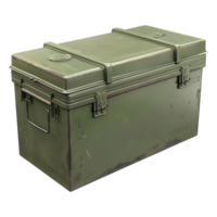 3d representación de un munición almacenamiento caja en transparente antecedentes png