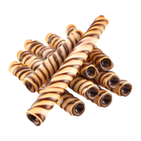 3D Rendering of a Chocolate Wafer Roll on Transparent Background png