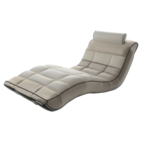 Black Leather Chaise on Transparent background png