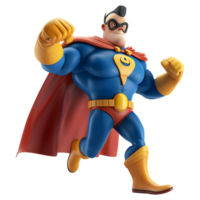 3D Rendering of a Cartoon of Superman Funny Cartoon on Transparent Background png