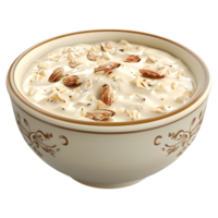 3D Rendering of a Almond Traditional Kheer on Transparent Background png