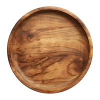 ronde houten dienblad Aan transparant achtergrond png