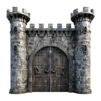 Ancient Castle Gate Front on Transparent background png