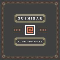 Sushi restaurant logo illustration. vector