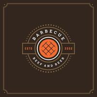 Grill restaurant logo illustration. vector