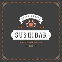 Sushi restaurant logo illustration. vector