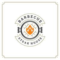 Grill restaurant logo illustration. vector