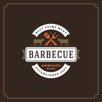 Grill restaurant logo illustration. vector