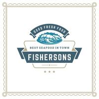 Seafood restaurant logo illustration. vector