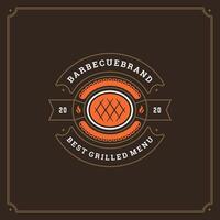 Grill restaurant logo illustration. vector