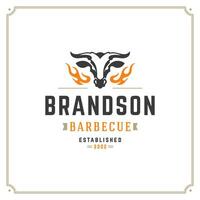 Grill restaurant logo illustration. vector