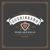 Sushi restaurante logo ilustración. vector