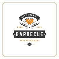 Grill restaurant logo illustration. vector