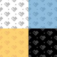 set of seamless patterns with photo camera. Ornament for decoration and printing on fabric. Design element. vector