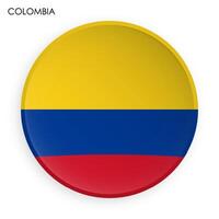 Colombia flag icon in modern neomorphism style. Button for mobile application or web. on white background vector