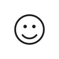 circle line smile icon flat for app and web vector