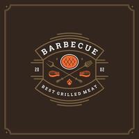 Grill restaurant logo illustration. vector