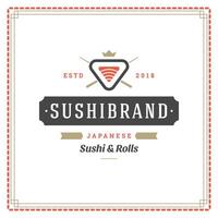 Sushi restaurant logo illustration. vector