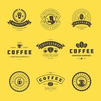 Coffee shop logos design templates set illustration for cafe badge design and menu decoration vector