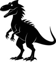 A detailed composition of dinosaur silhouette vector