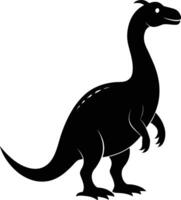 A detailed composition of dinosaur silhouette vector