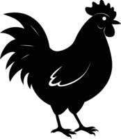 A majestic chicken silhouette embodies elegance and charm in captivating detail vector