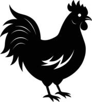 A majestic chicken silhouette embodies elegance and charm in captivating detail vector