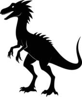 A detailed composition of dinosaur silhouette vector