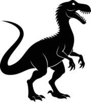 un detallado composición de dinosaurio silueta vector