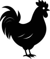 A majestic chicken silhouette embodies elegance and charm in captivating detail vector