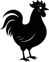 un majestuoso pollo silueta encarna elegancia y encanto en cautivador detalle vector