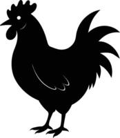 un majestuoso pollo silueta encarna elegancia y encanto en cautivador detalle vector