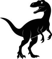 A detailed composition of dinosaur silhouette vector