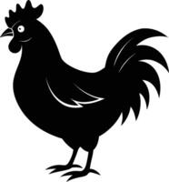 A majestic chicken silhouette embodies elegance and charm in captivating detail vector