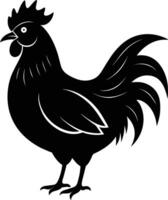 A majestic chicken silhouette embodies elegance and charm in captivating detail vector