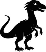 A detailed composition of dinosaur silhouette vector