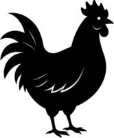 A majestic chicken silhouette embodies elegance and charm in captivating detail vector