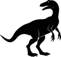 A detailed composition of dinosaur silhouette vector