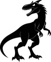 A detailed composition of dinosaur silhouette vector