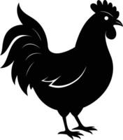 A majestic chicken silhouette embodies elegance and charm in captivating detail vector