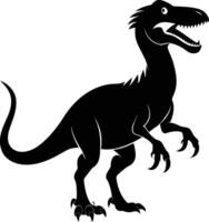 A detailed composition of dinosaur silhouette vector