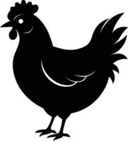 un majestuoso pollo silueta encarna elegancia y encanto en cautivador detalle vector