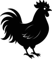 un majestuoso pollo silueta encarna elegancia y encanto en cautivador detalle vector