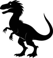 A detailed composition of dinosaur silhouette vector