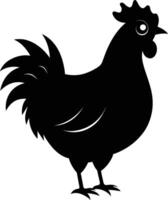 un majestuoso pollo silueta encarna elegancia y encanto en cautivador detalle vector