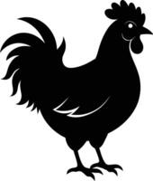 un majestuoso pollo silueta encarna elegancia y encanto en cautivador detalle vector